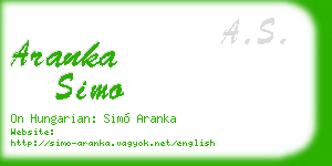 aranka simo business card